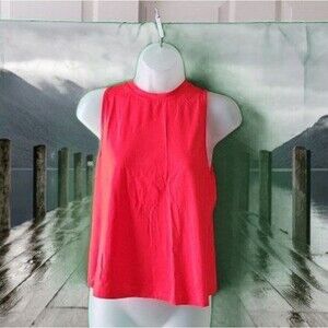 Mippo Red Flowy Cropped Athletic Sleeveless Shirt Sz M